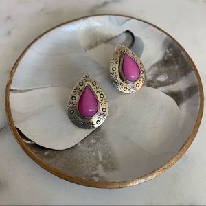 NAKAI Sterling Silver & Pink Gemstone Earrings ✨